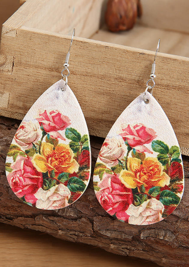 

Vintage Rose Water Drop Earrings, Multicolor, 534531