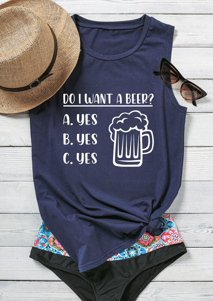 

Do I Want A Beer O-Neck Tank - Navy Blue, 534171