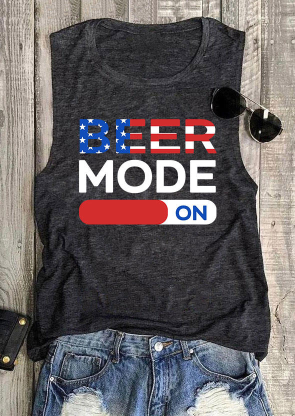 

Beer Mode On O-Neck Tank - Dark Grey, 534293
