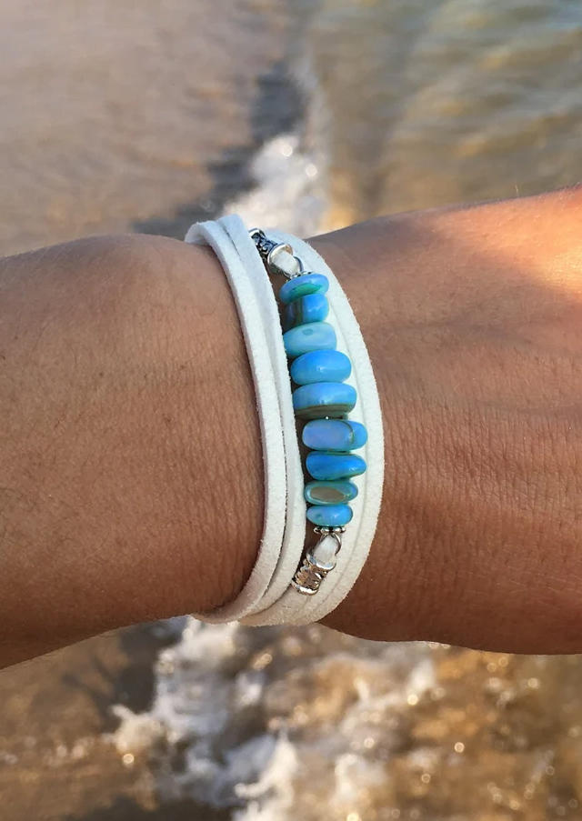 

Bohemian Turquoise Alloy Bracelet, White, 534468