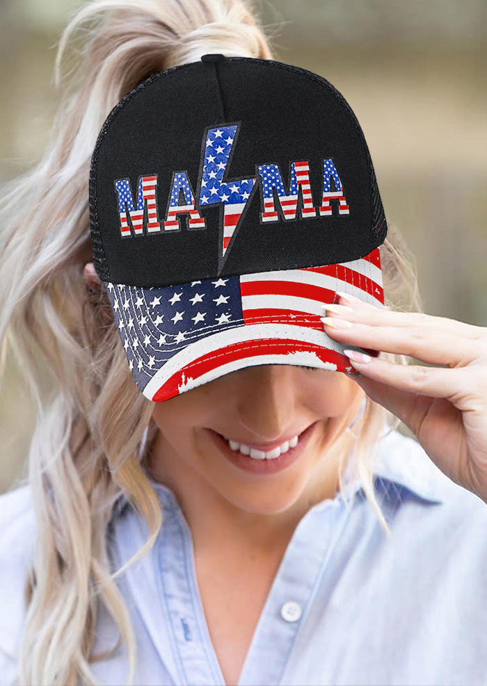 

Mama American Flag Baseball Cap, Multicolor, 534479