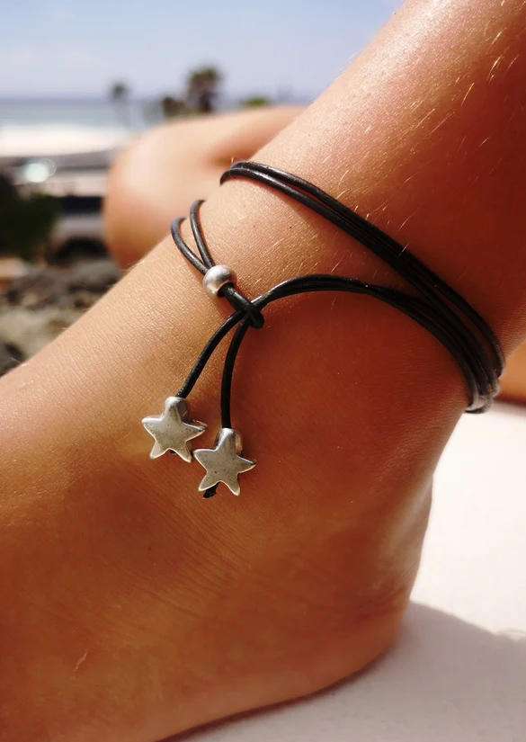 

Bohemian Star Heart Beading Anklet, Multicolor, 534545