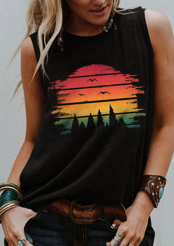 

Sunset Forest O-Neck Tank - Black, 534245