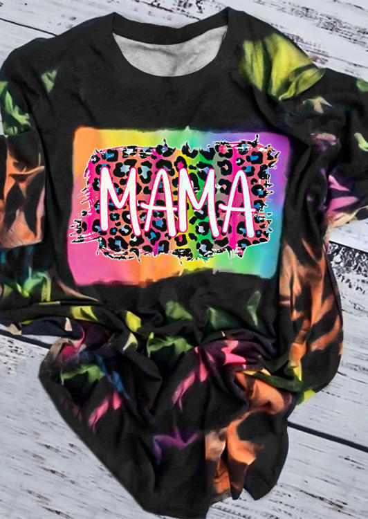 Leopard Mama Tie Dye T-Shirt Tee