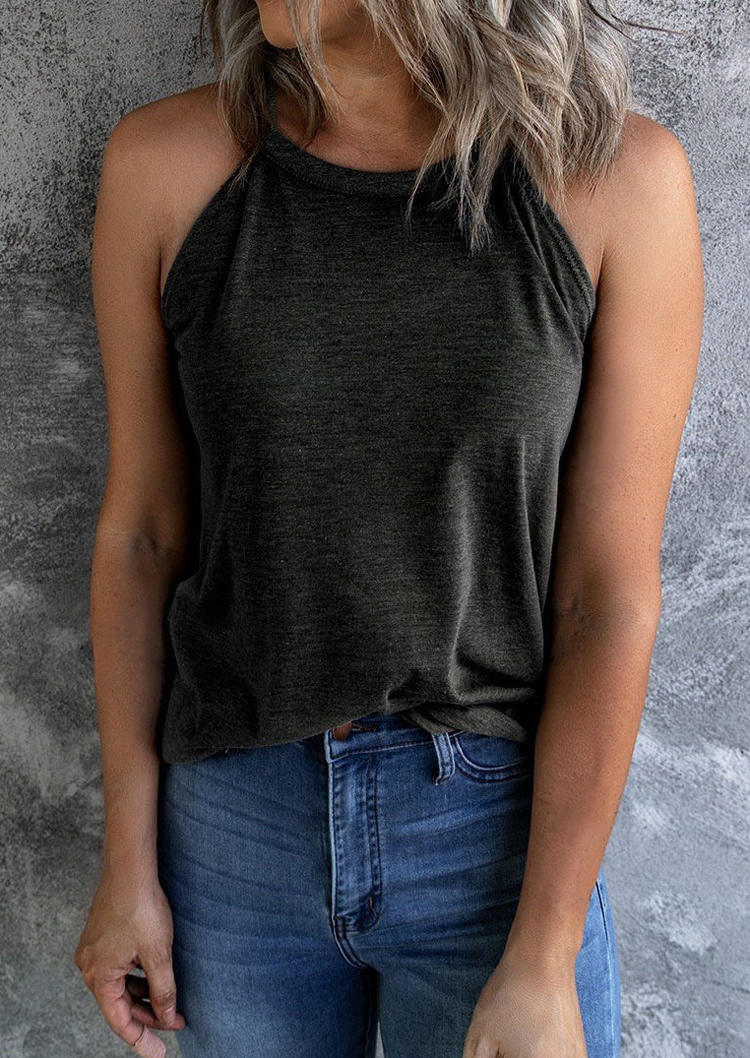 

O-Neck Casual Camisole - Dark Grey, 534712