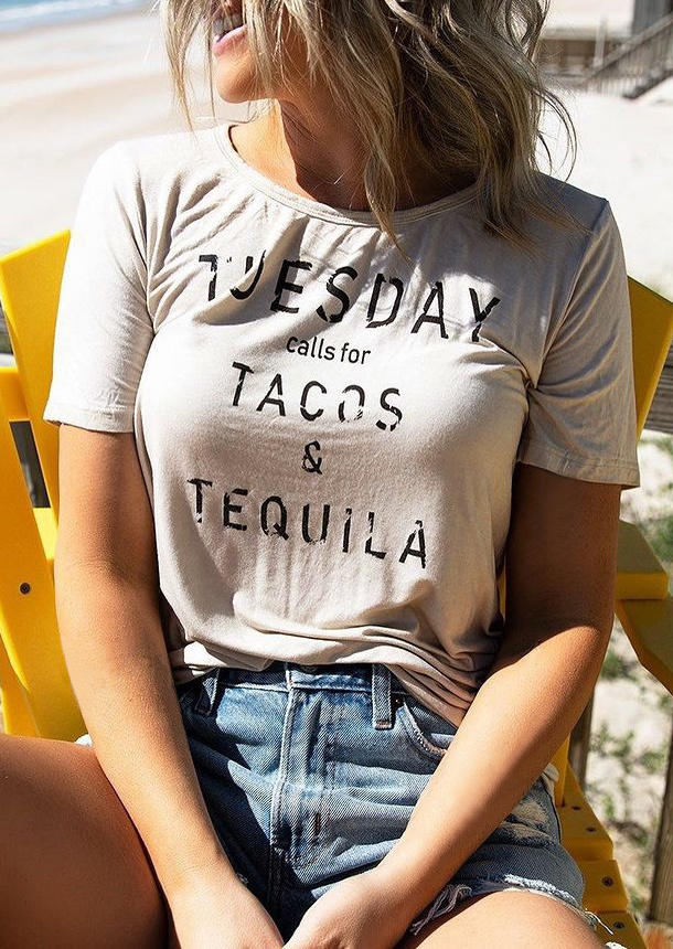 

Tuesday Calls For Tacos & Tequila T-Shirt Tee - Apricot, SCM001385