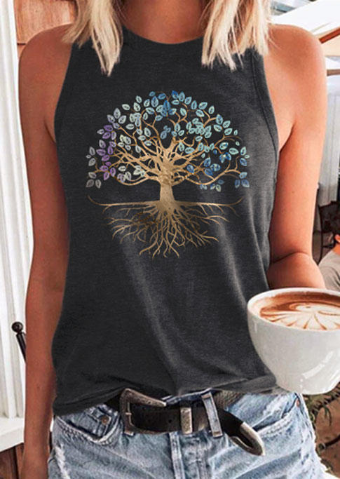 

Tree Of Life O-Neck Tank - Dark Grey, 534259