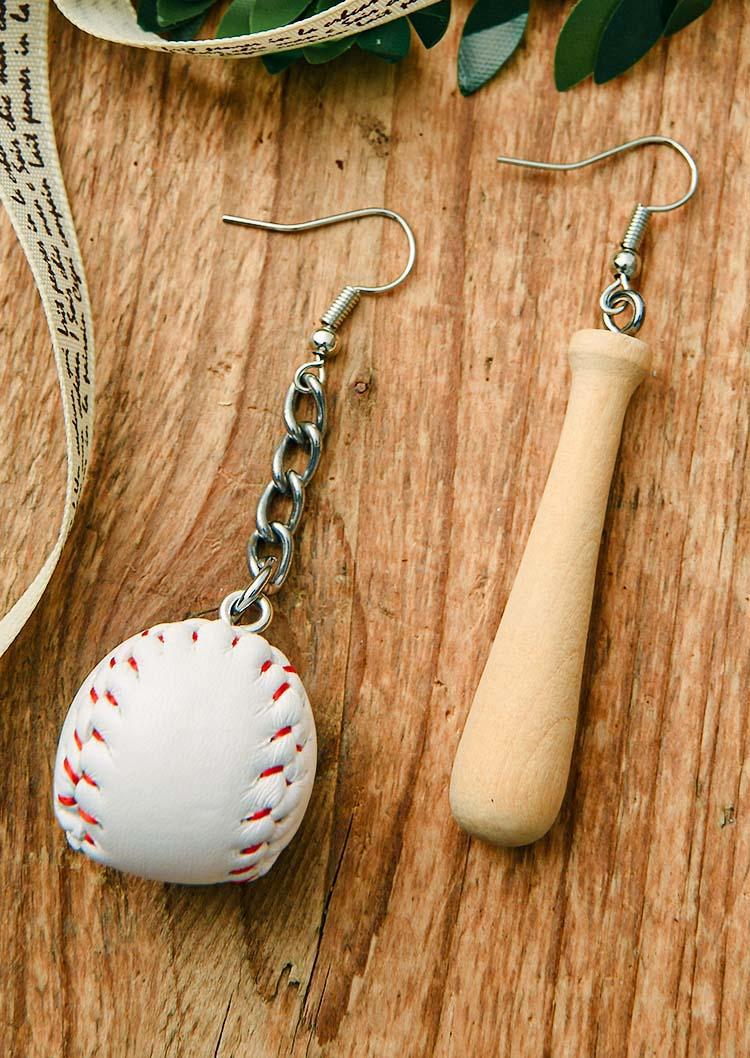 

Baseball Asymmetric Alloy Hook Earrings, Multicolor, 534619