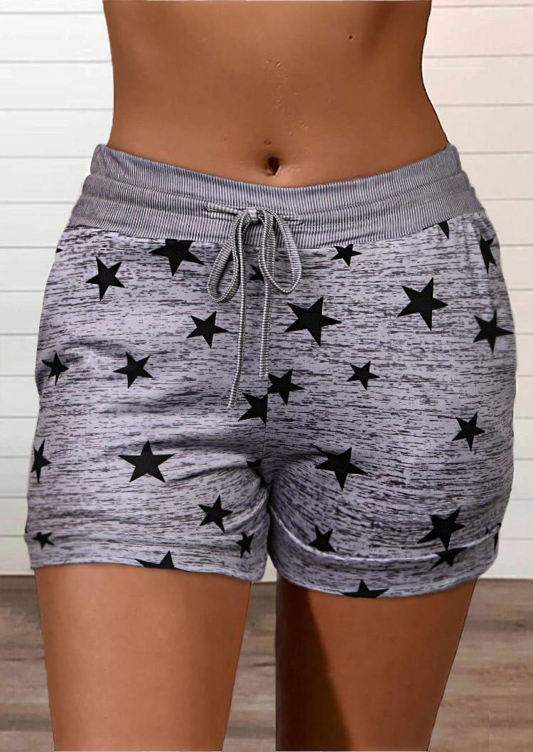 

Star Pocket Drawstring Shorts - Gray, 534754