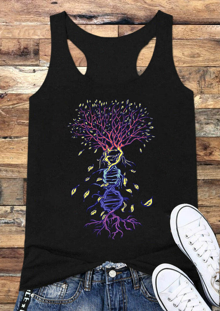 

Gradient DNA Tree Of Life Racerback Tank - Black, 534639