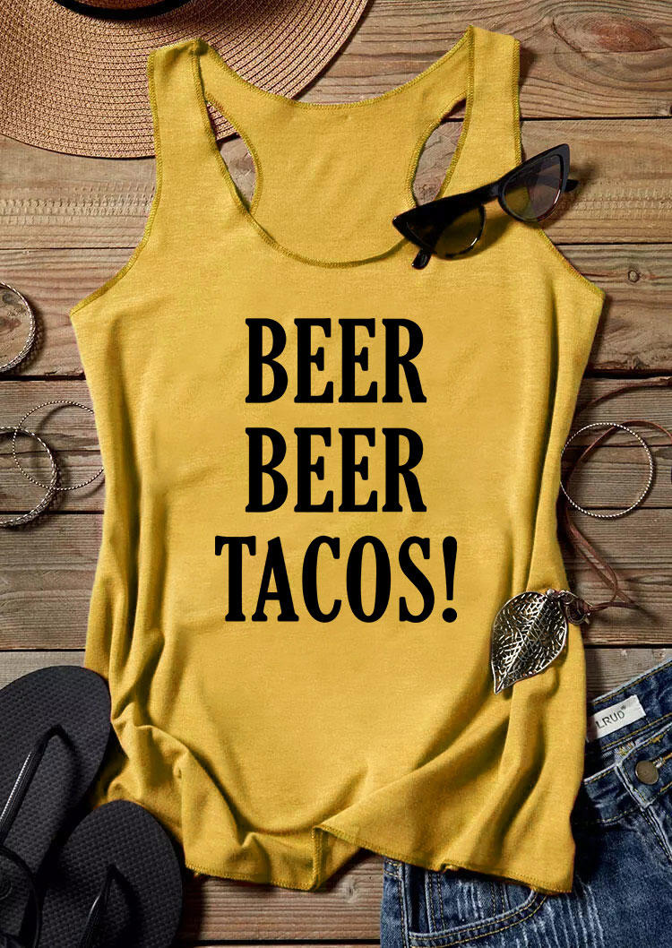 

Beer Beer Tacos Racerback Tank - Yellow, 534656