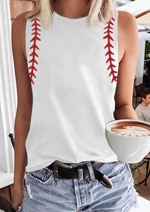 

Baseball O-Neck Tank - White, 534713