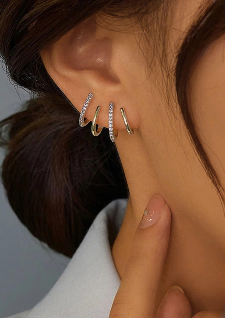 Rhinestone Alloy Ear Wrap Earrings
