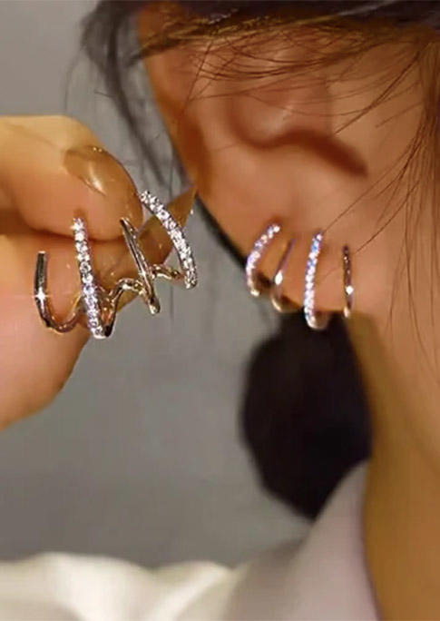 Rhinestone Alloy Ear Wrap Earrings