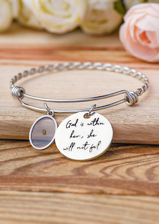 

God Is Within Her She Will Not Fail Bracelet, Silver, 534789