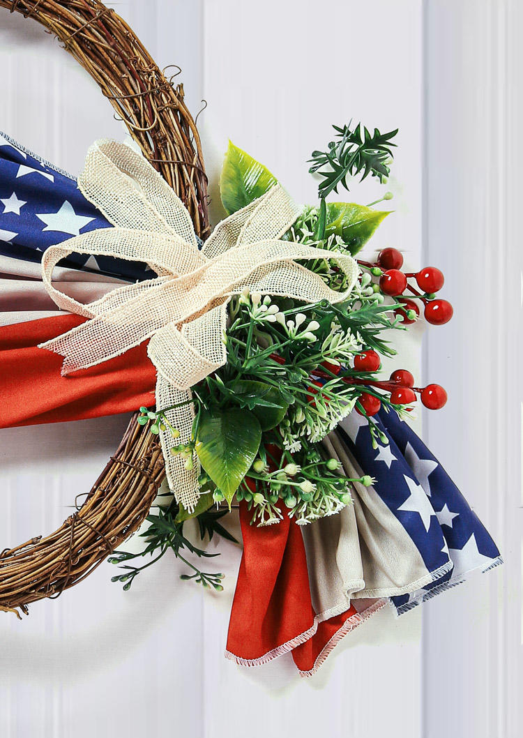 American Flag Star Door Decor Wreath Ornament