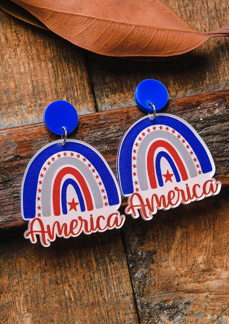 

America Star Rainbow Earrings, Multicolor, SCM001396