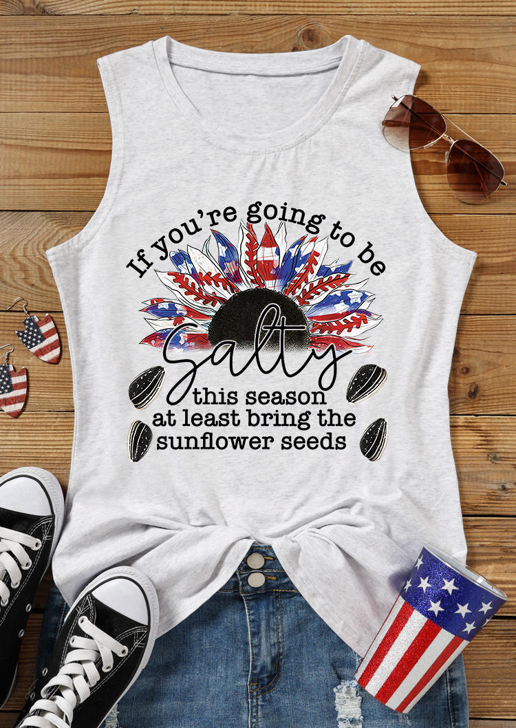 

If You're Going To Be Salty Sunflower Tank - Light Grey, Gray, 534720