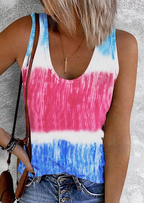 

Tie Dye O-Neck Tank, Multicolor, 535112