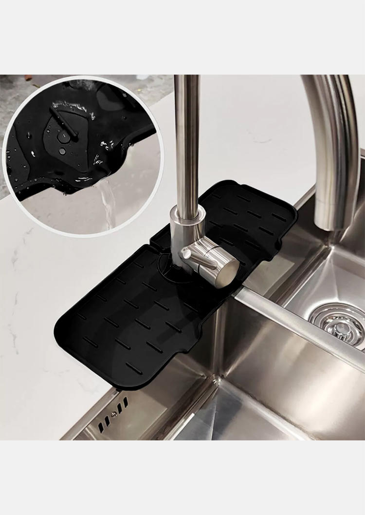 

Silicone Sink Faucet Splash Guard Pad, Black, 535150