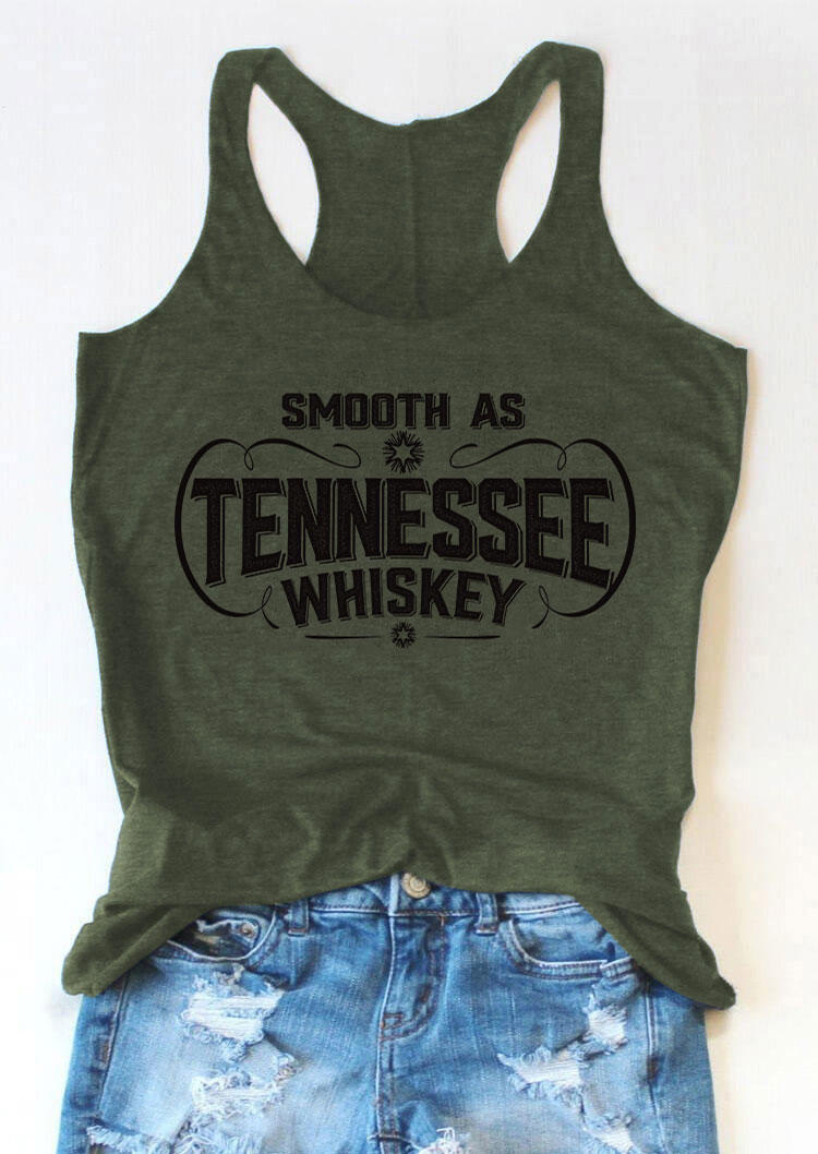 Smooth As Tennessee Whiskey Racerback Tank - Army Green
