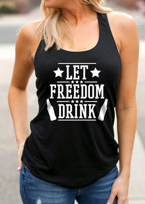 Let Freedom Drink Star Racerback Tank - Black
