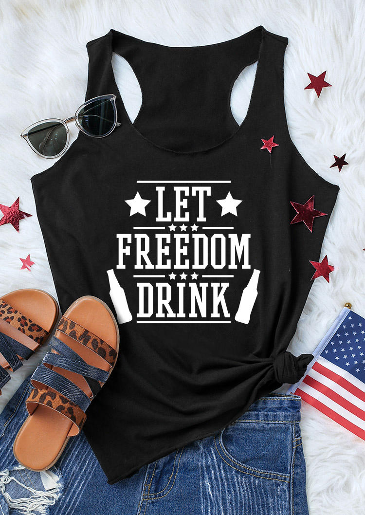 

Let Freedom Drink Star Racerback Tank - Black, 535058