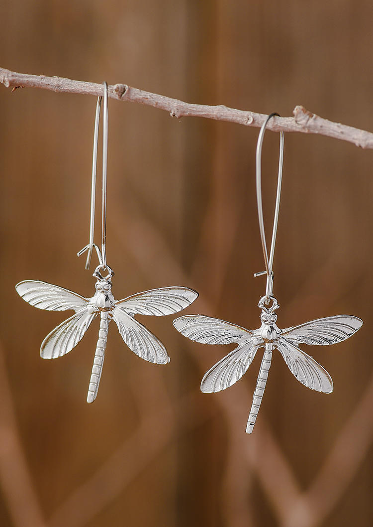 Dragonfly Hollow Out Alloy Earrings