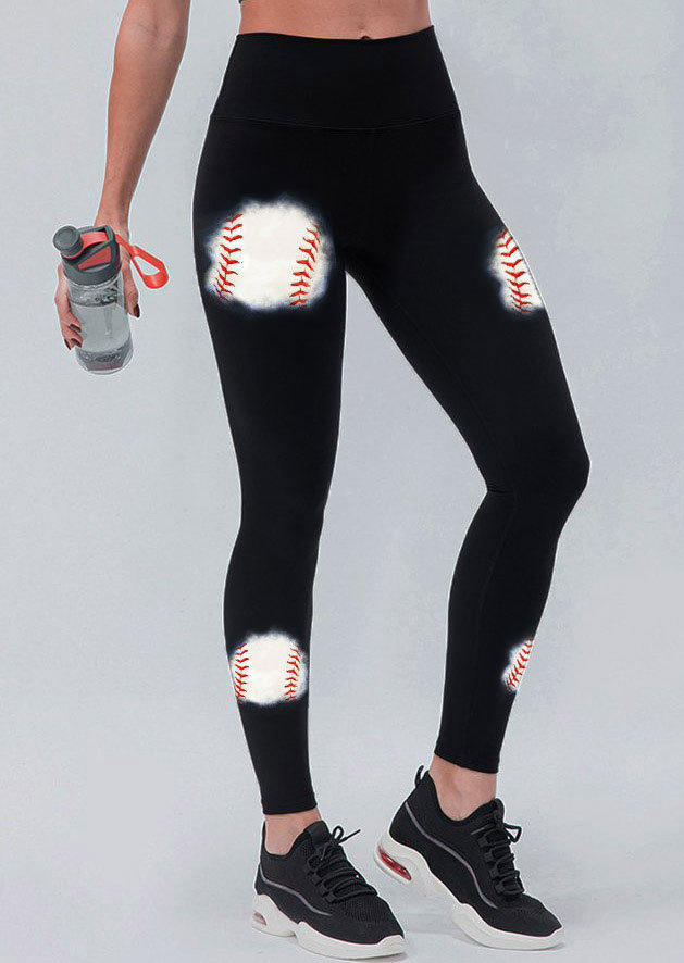 

Baseball High Waist Leggings - Black, SCM001435