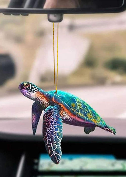 

Turtle Floral Acrylic Car Decoration Ornament, Pattern1, 535166