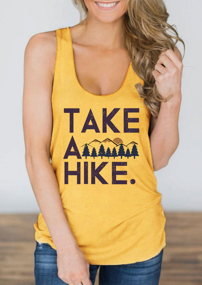 Take A Hike Racerback Tank - Yellow