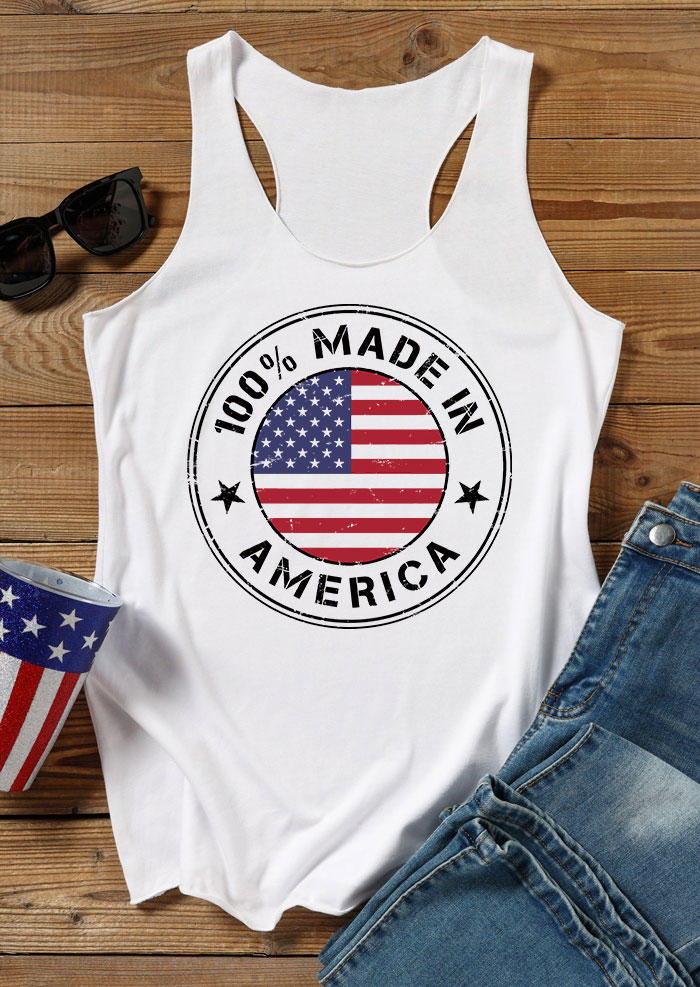 

Made In America Racerback Tank - White, 535127