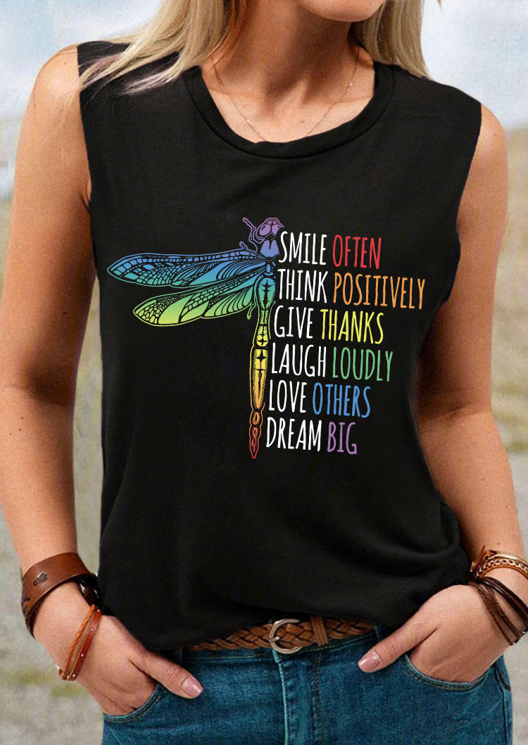 

Gradient Dragonfly O-Neck Tank - Black, 535158