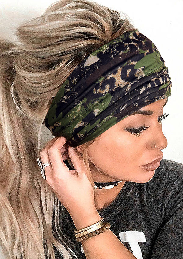 

Camouflage Leopard Yoga Wide Headband, Multicolor, 535481