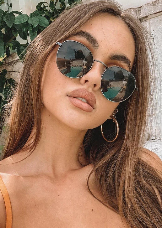 

UV Protection Metal Frame Sunglasses, Black, 535686