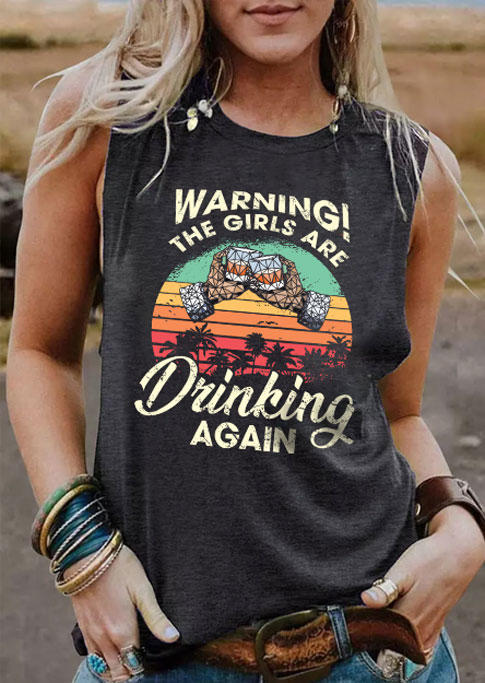 

Warning The Girls Are Drinking Again Tank - Dark Grey, 535638