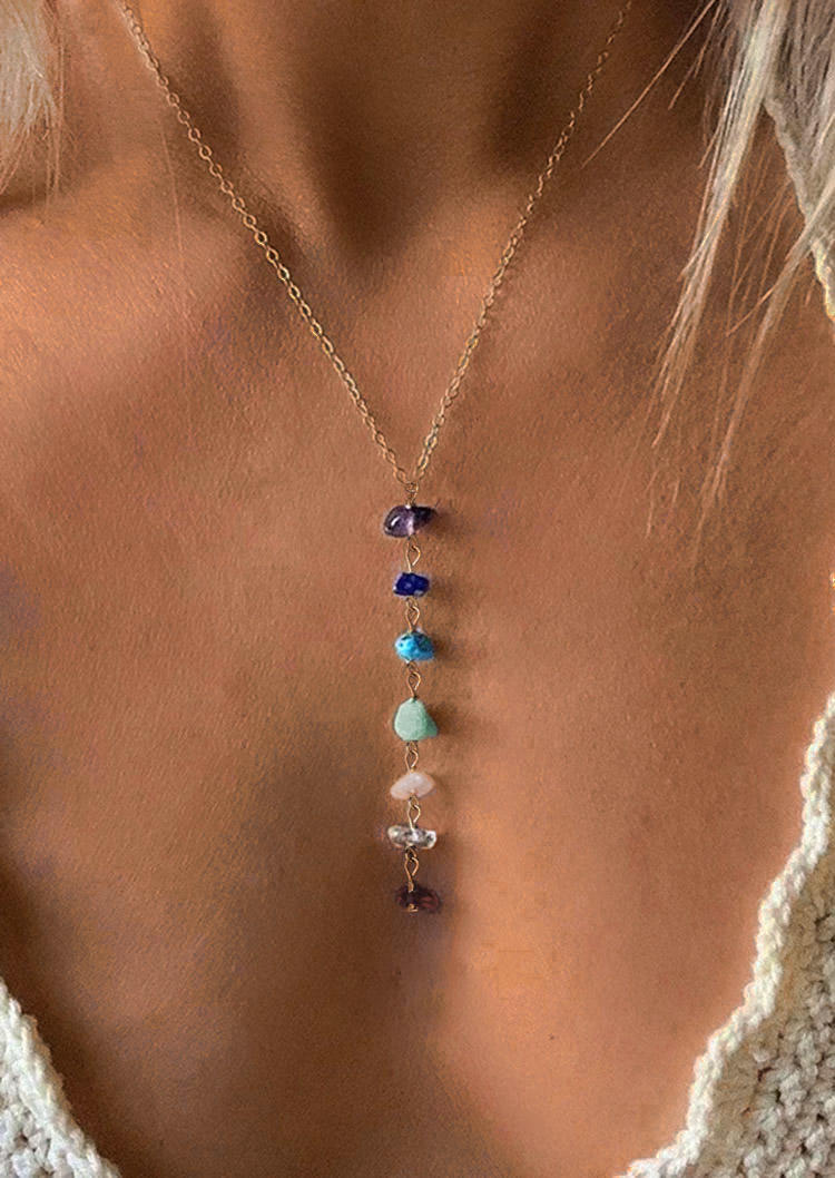 

Colorful Crystal Alloy Pendant Necklace, Gold, 535163