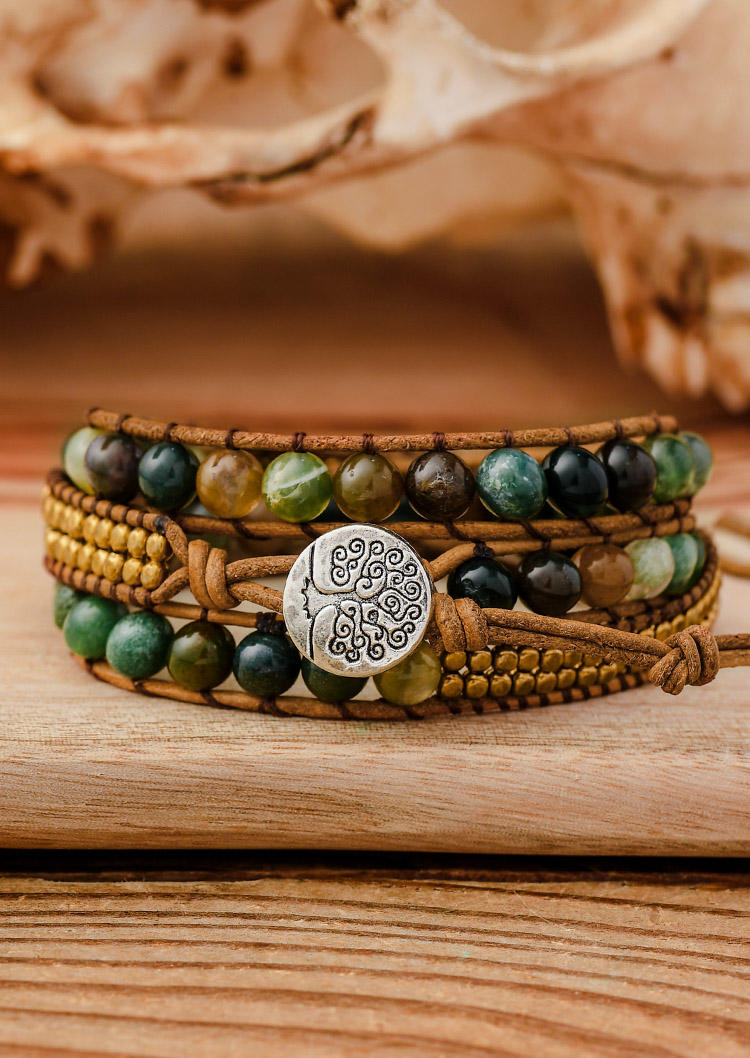 

Beading Knot-Strap Alloy Bracelet, Multicolor, SCM001464
