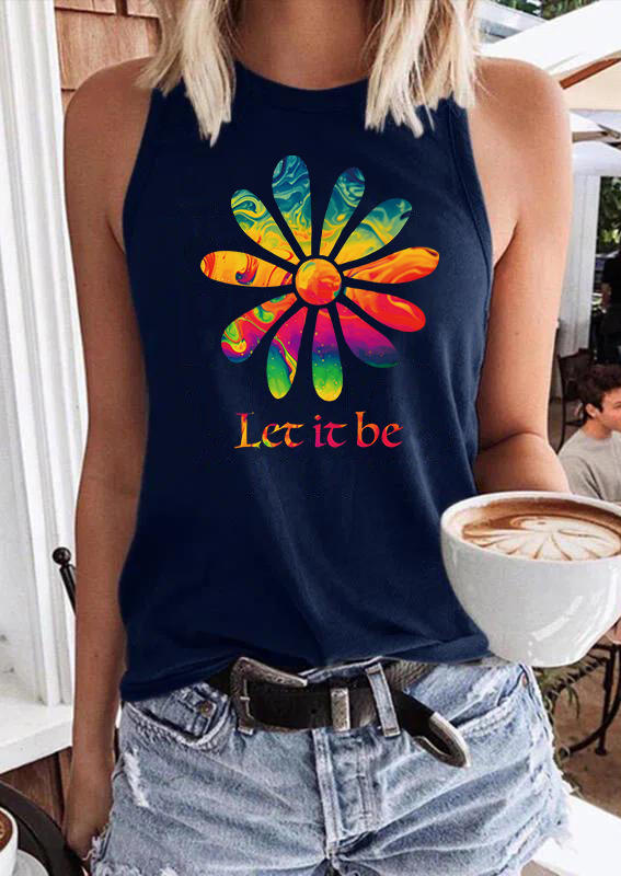 

Let It Be Daisy Tie Dye Tank, Navy blue, 535549
