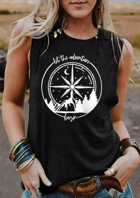Let The Adventure Begin Tank - Black, 535832