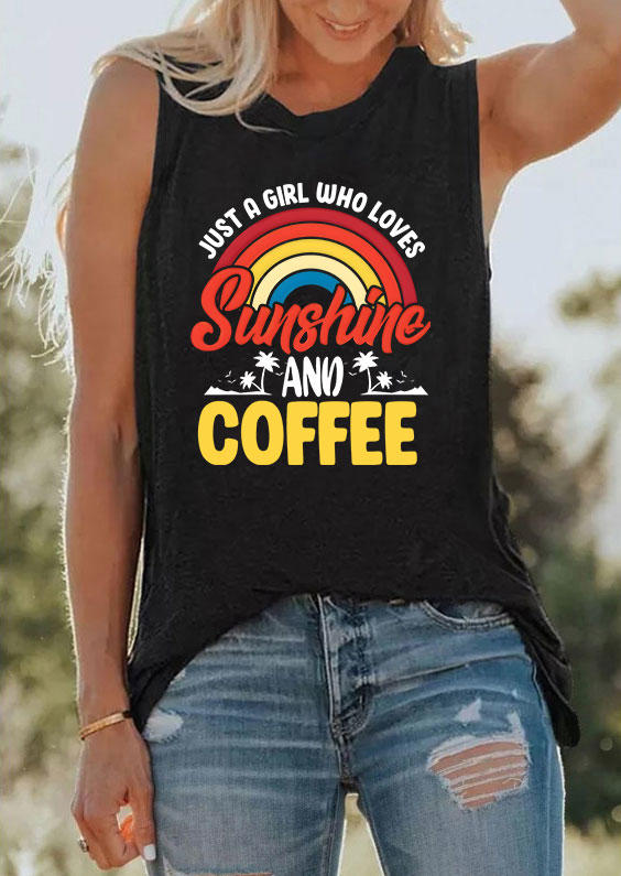 

Just A Girl Who Loves Sunshine And Coffee Tank - Black, 535842