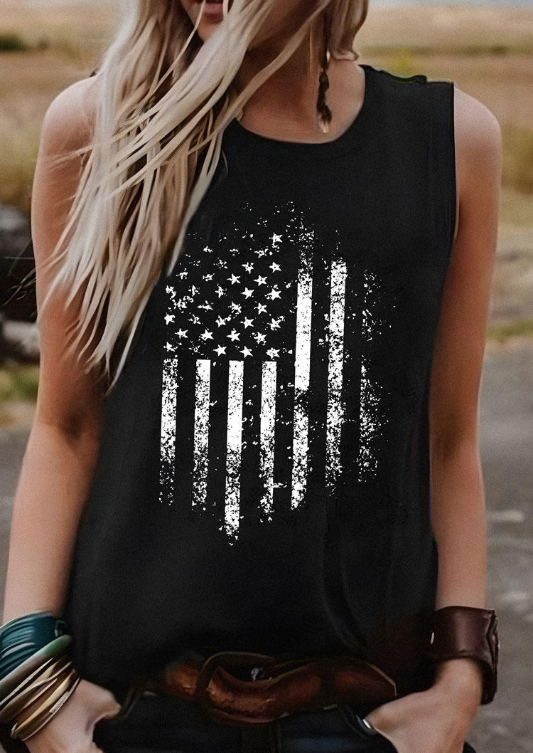 

American Flag O-Neck Tank - Black, 535905