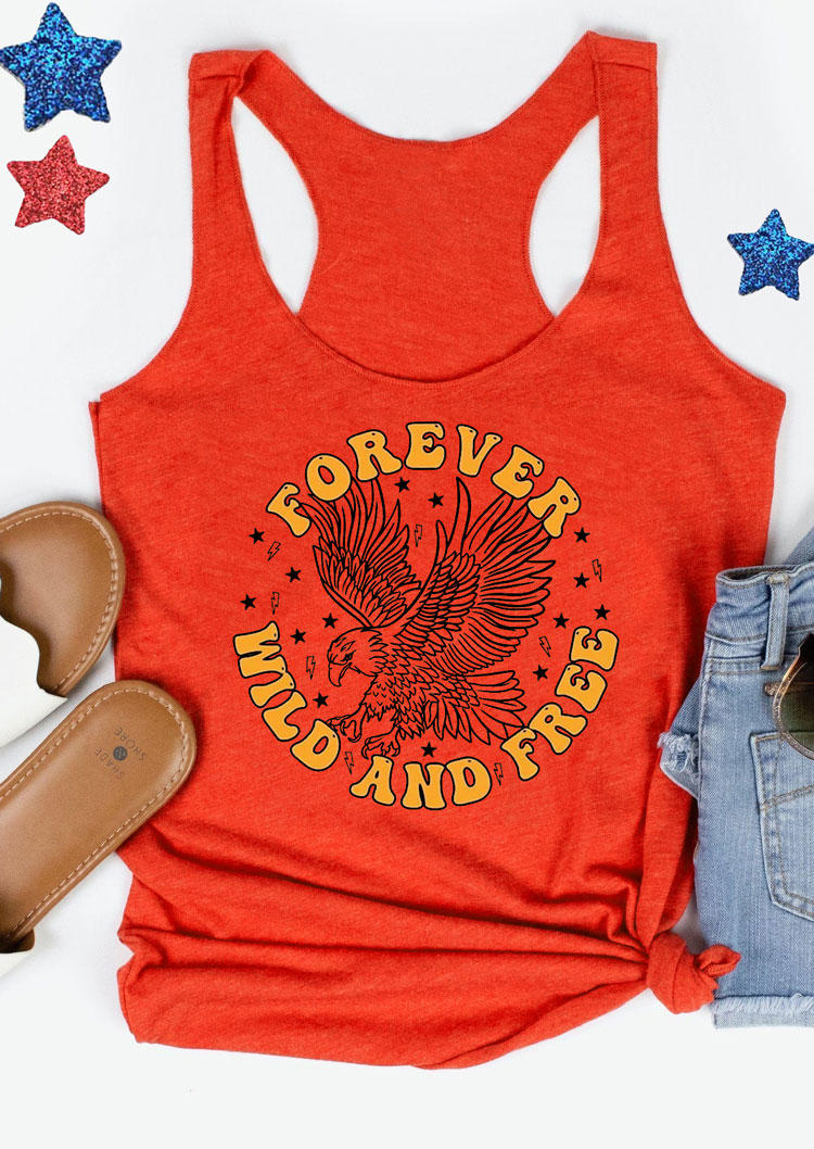

Forever Wild And Free Eagle Racerback Tank - Orange, SCM001477