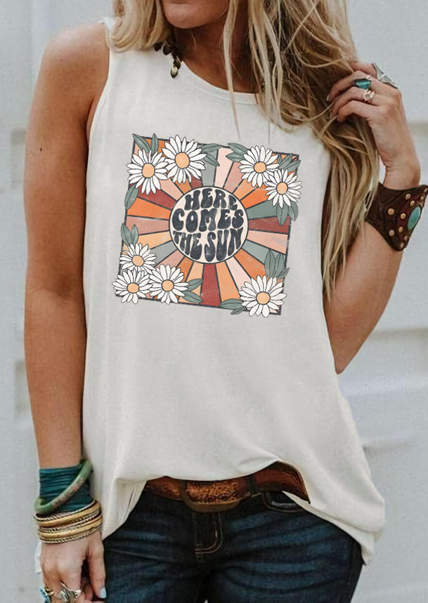 

Here Comes The Sun Daisy Tank - White, 535919