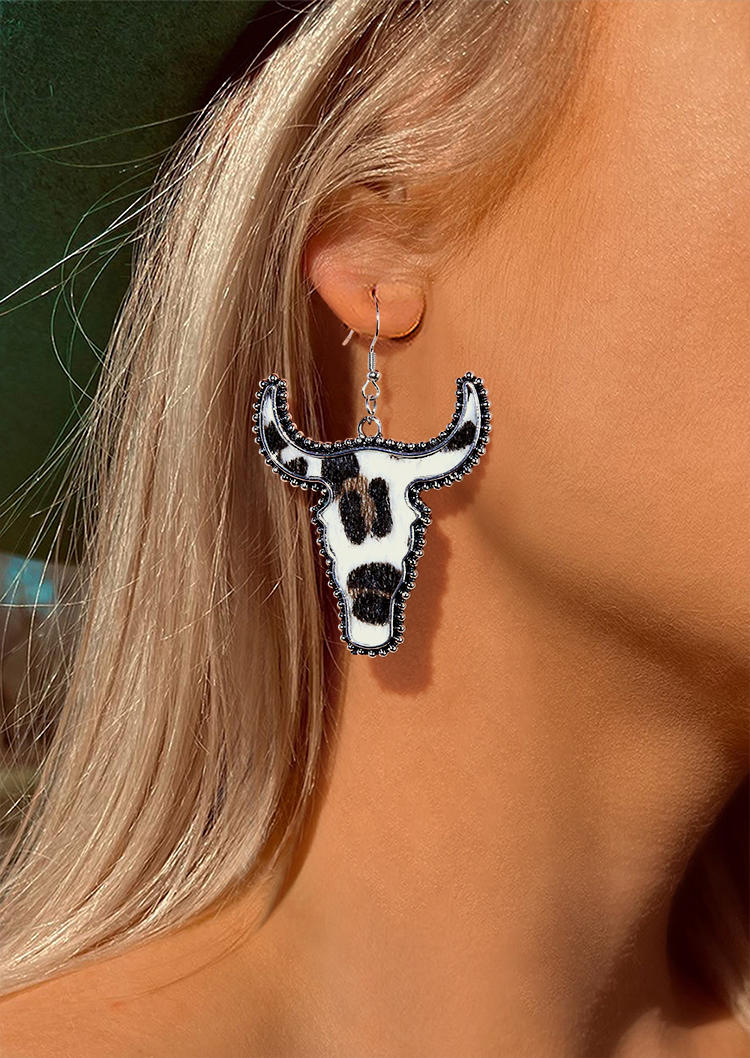 

Leopard Steer Western Pendant Earrings, Multicolor, SCM001444