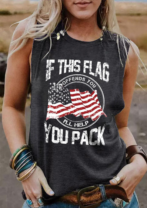 

I'll Help You Pack American Flag Tank - Dark Grey, 536202