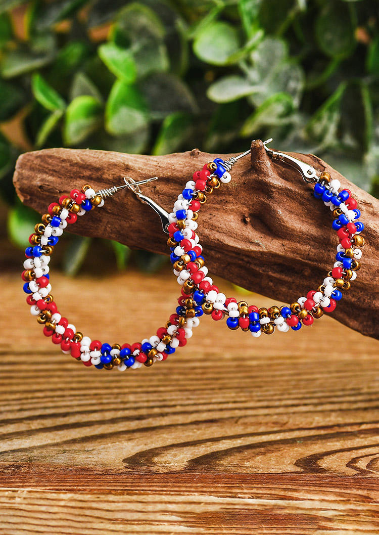 

Simple Large Circle Beading Earrings, Multicolor, 535787