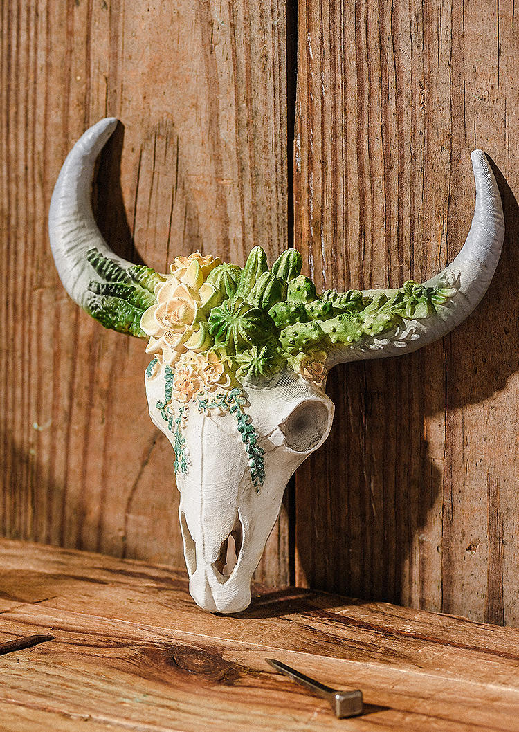 

Bull Skull Floral Cactus Wall Decoration Ornament, Pattern1, SCM001701