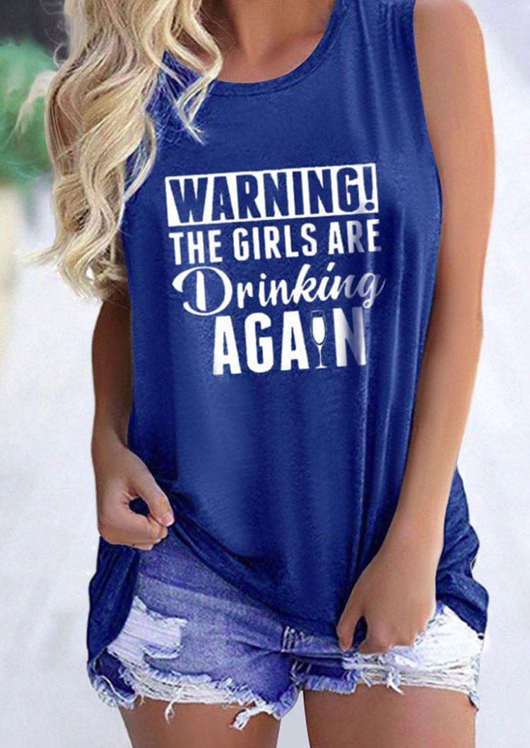 

Warning The Girls Are Drinking Again Tank - Blue, SCM001851