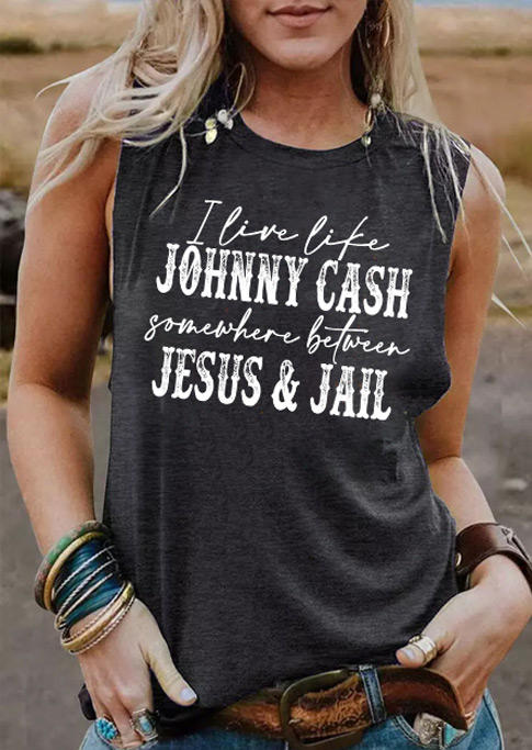 I Live Like Johnny Cash Juses & Jail Tank - Dark Grey 536350